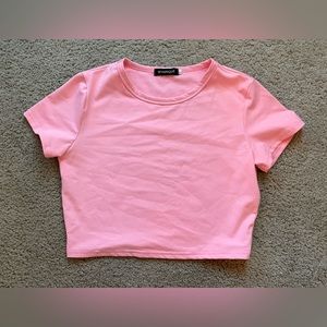 Light pink cropped T-shirt, size L